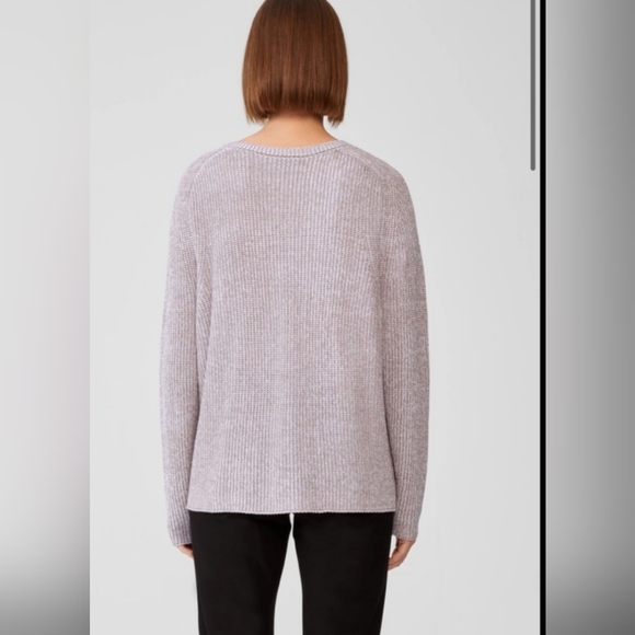 Eileen Fisher Peruvian Organic Cotton Blend Crew Neck Sweater Top - Picture 2 of 13